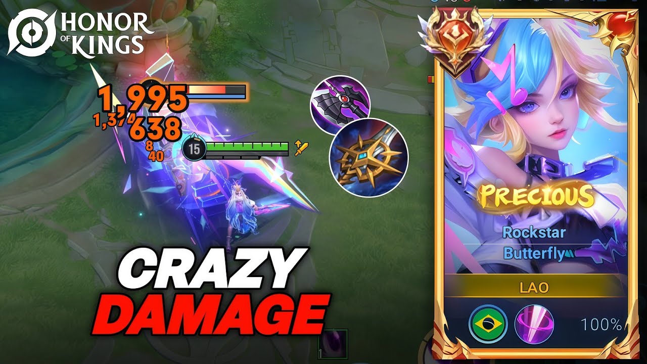 Crazy Damage!! Butterfly Kept Deleting Everyone - Best Build Butterfly - Honor Of Kings