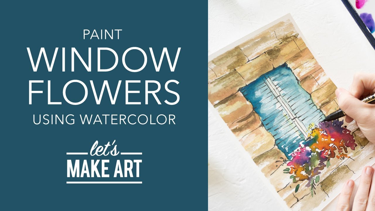 Let's Paint Window Flowers | Urban Sketching Watercolor Art Lesson by Sarah Cray of Let's Make Art