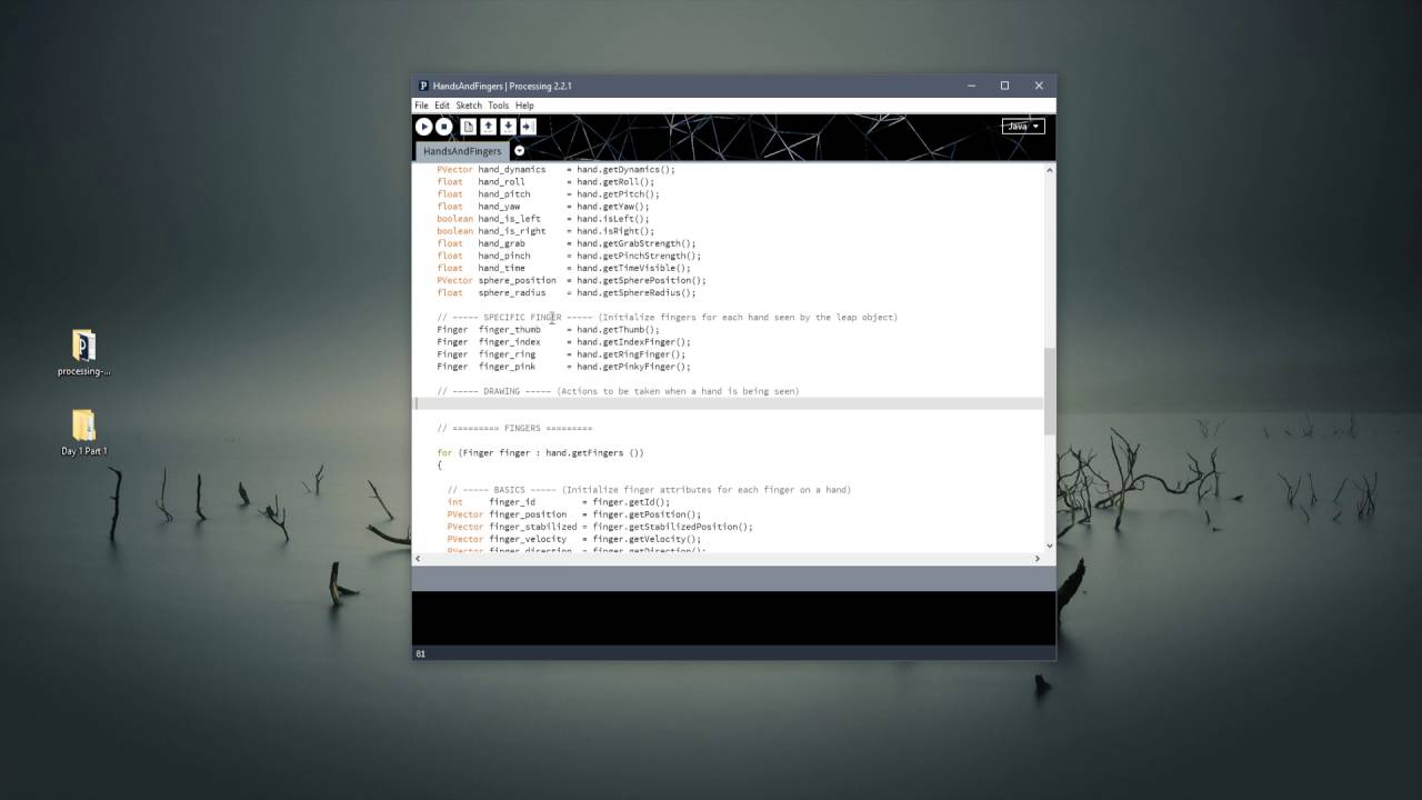 LeapMotion Hands and Fingers Walkthrough (with Processing)