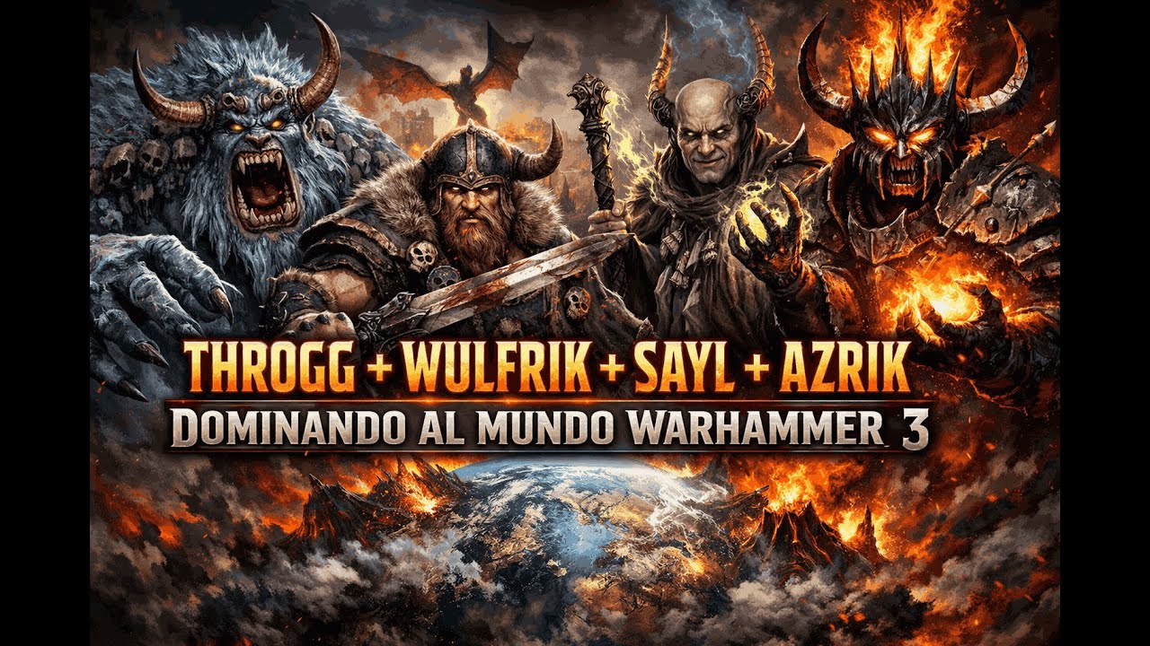 throog + wulfrik + sayl + azrik dominado warhammer 3 | inmortal empires #3