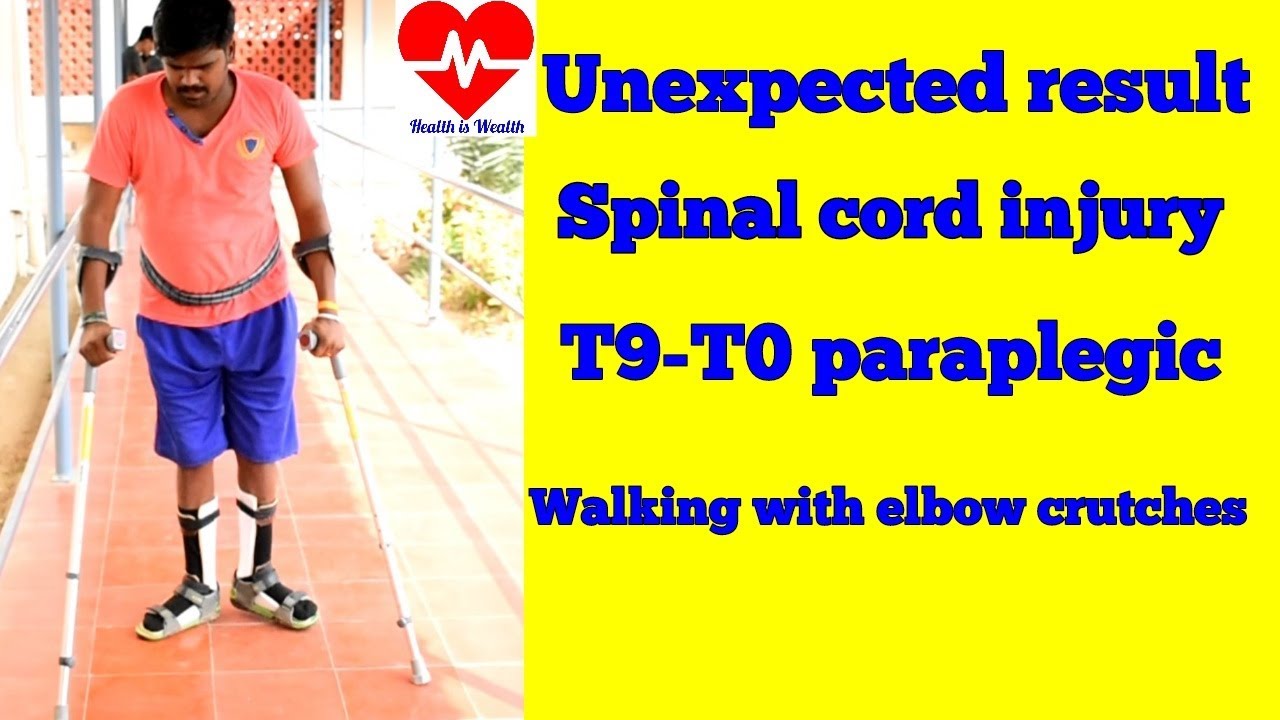 Unexpected result spinal cord injury T9 T10 paraplegic walking with elbow crutches