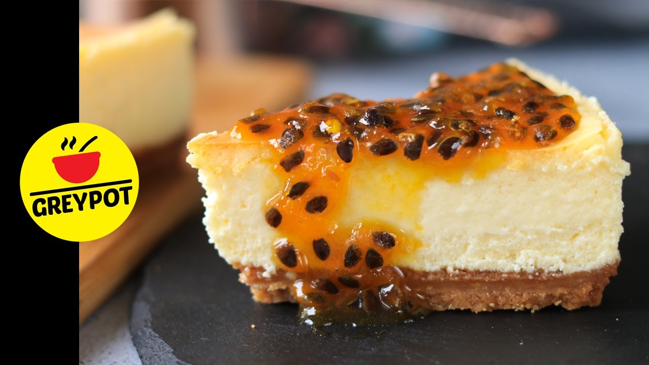 Eggless Passion Fruit Cheesecake Recipe | Light and Fluffy Baked Cheese Cake Recipe