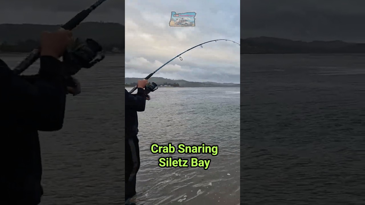 Crab Snaring in Siletz Bay Lincoln City Rainy Day #crabbing #oregoncoast