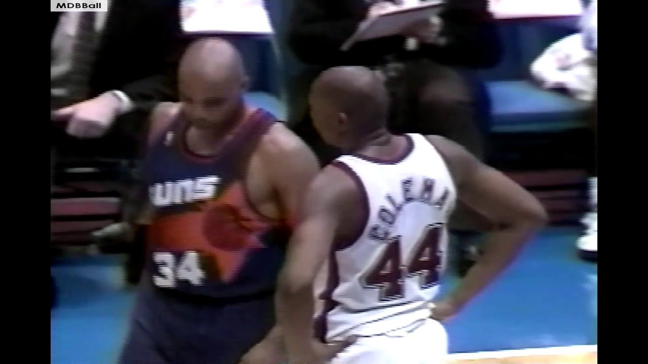 Charles Barkley Battles Derrick Coleman - Suns @ Nets December 1993