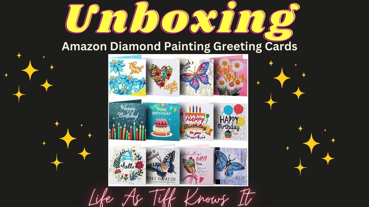 Diamond Painting Greeting Cards Unboxing Amazon Happy Birthday, Best Wishes, Thank You #diamondpaint