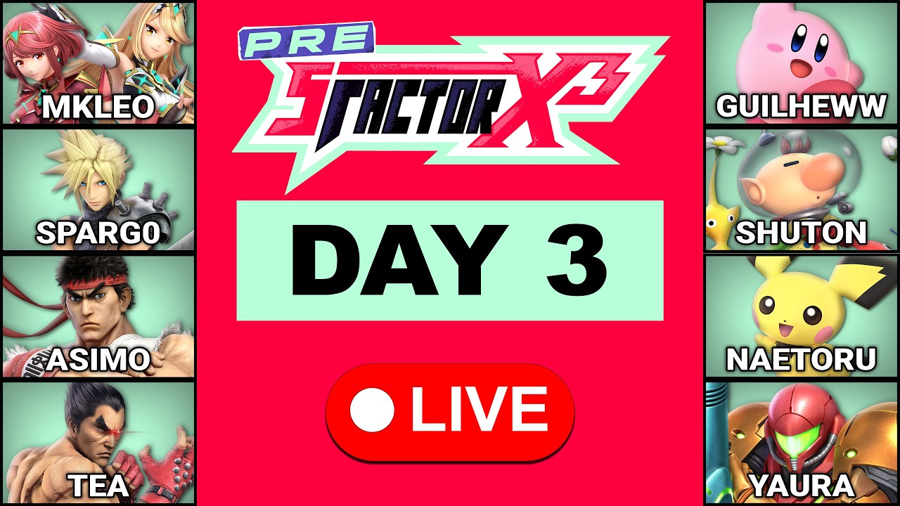 Pre S Factor X3 | Day 3/5 | Smash Ultimate Squad Strike, Randubs, and Crews Finals