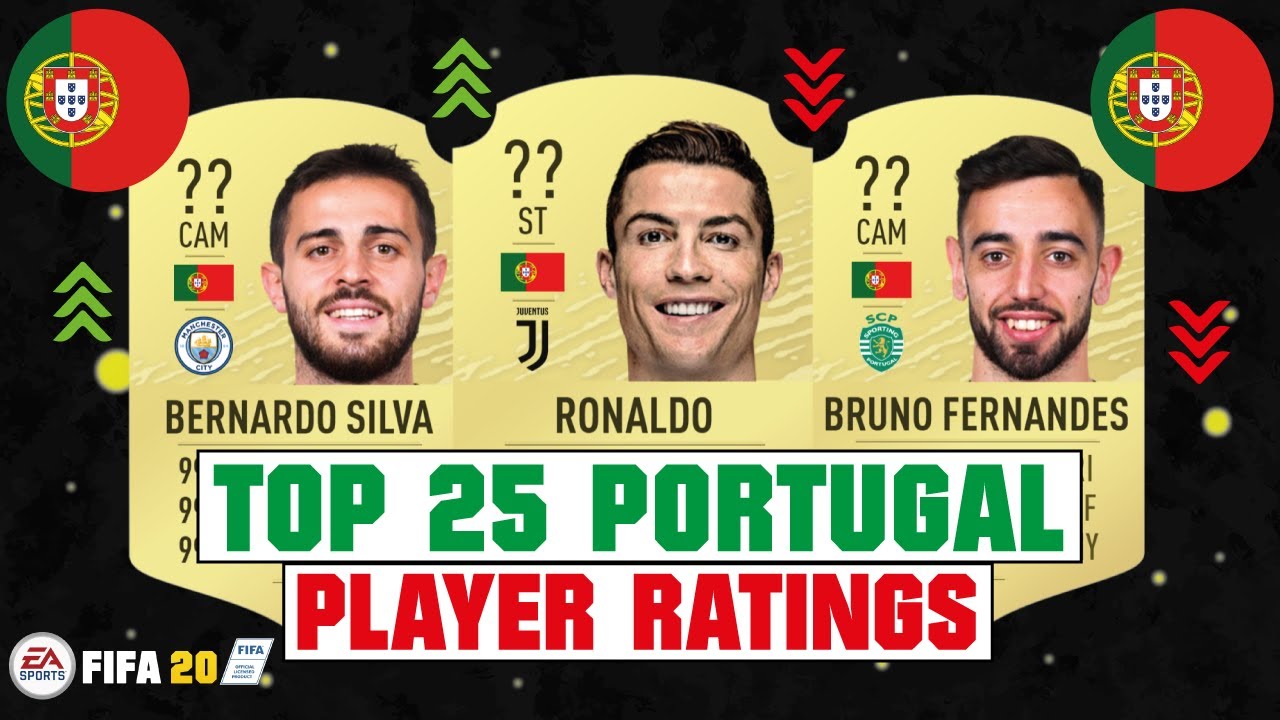 FIFA 20 | TOP 25 PORTUGAL HIGHEST PLAYER RATINGS 😳🇵🇹| FT. RONALDO, BERN. SILVA, FERNANDES... etc