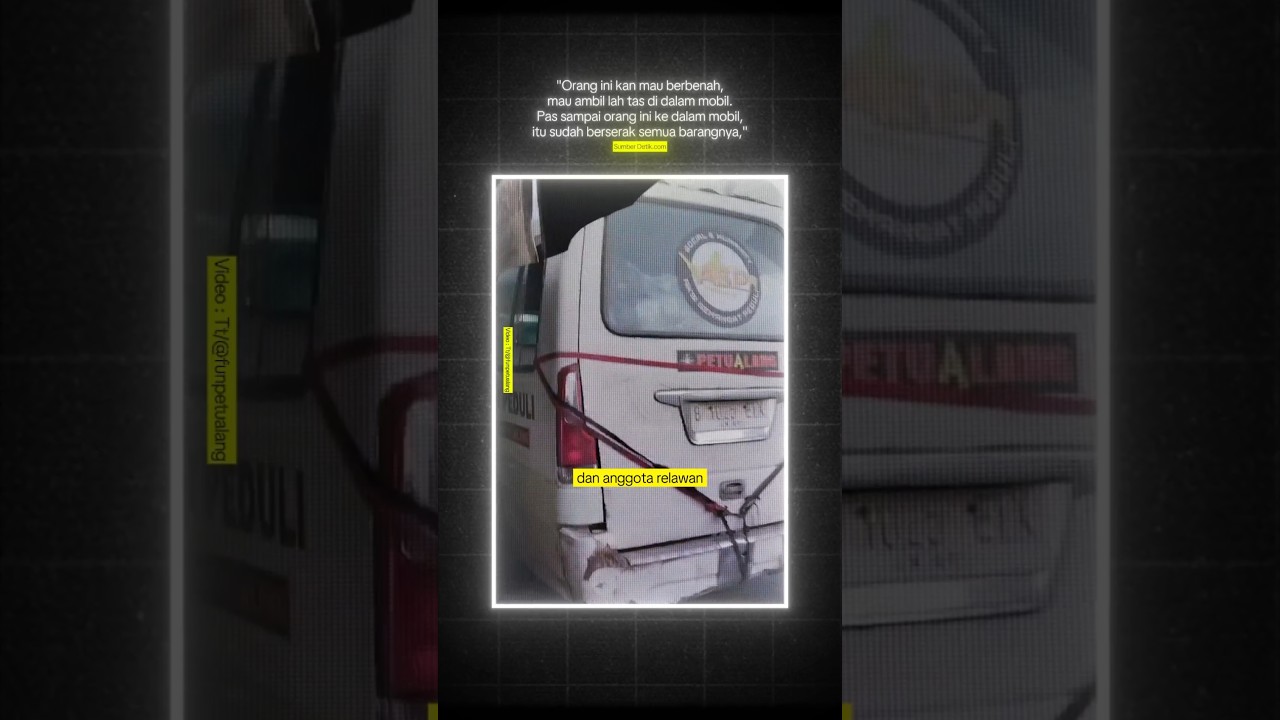 tega banget mobil relawan pun di sikat