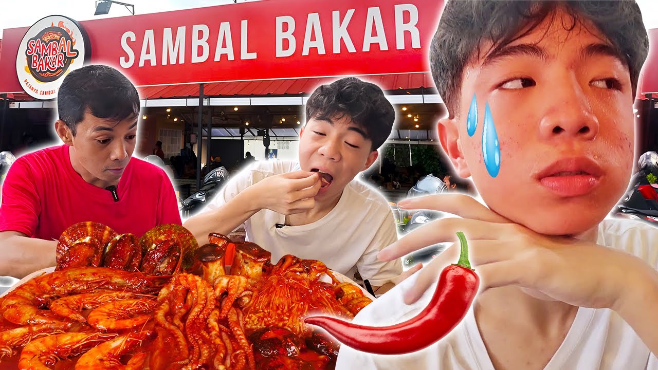 PERTAMA KALI XAVIER NYOBAIN MAKAN SAMBAL BAKAR ! PEDAS MAU NANGIS ?