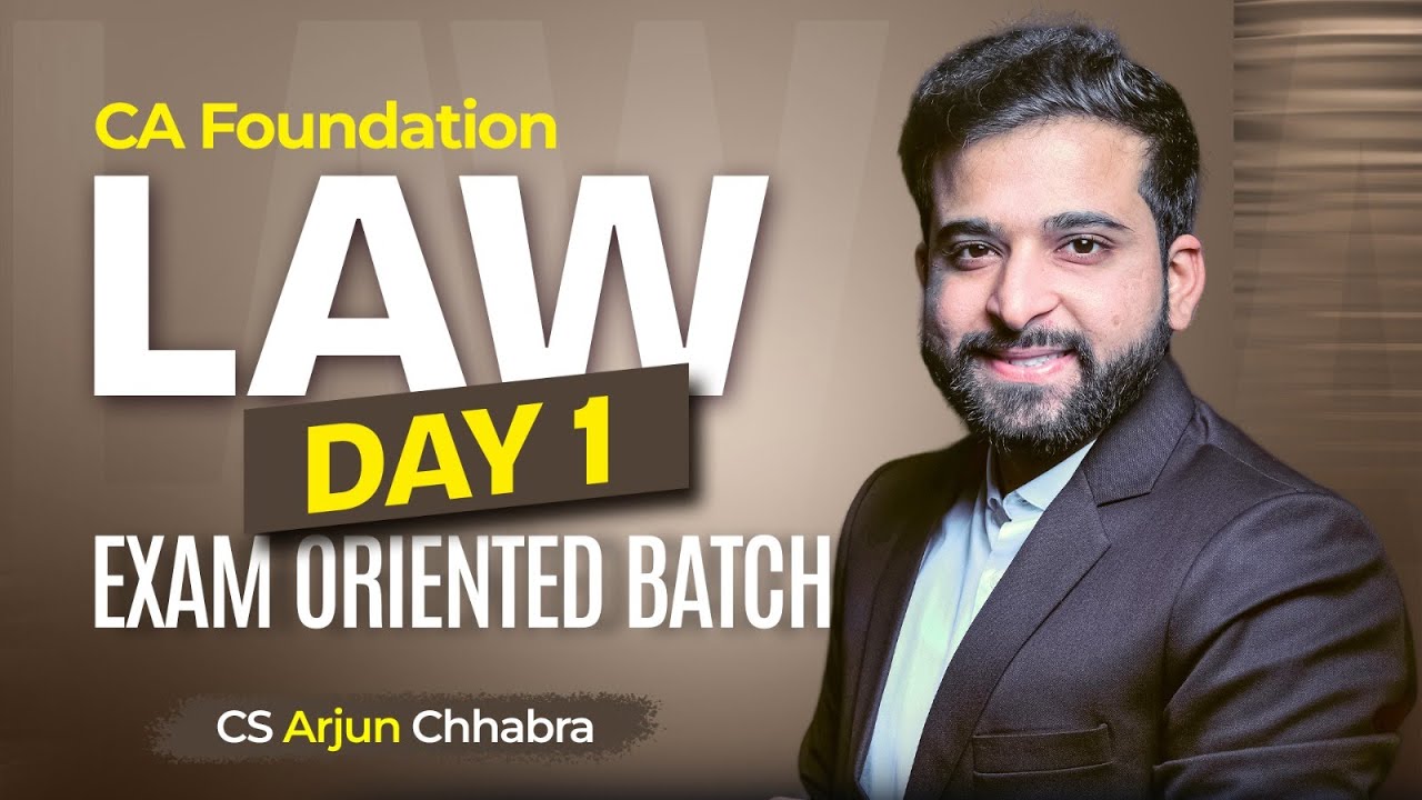 CA Foundation Live Classes- Law | Demo Lecture 1 | CS Arjun Chhabra | CA Foundation Jan 26 |