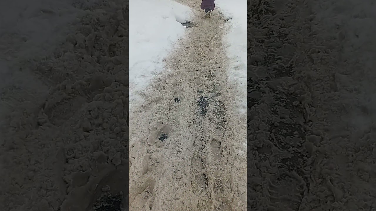 Непочищеный тратур в сторону перехода через Ясеневую улицу