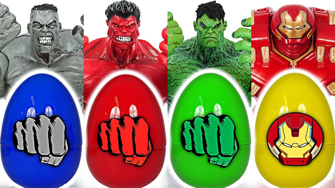 Dinosaur! When Toy Story touch Avengers egg, it turn into Grey, Red Hulk Buster! #DuDuPopTOY
