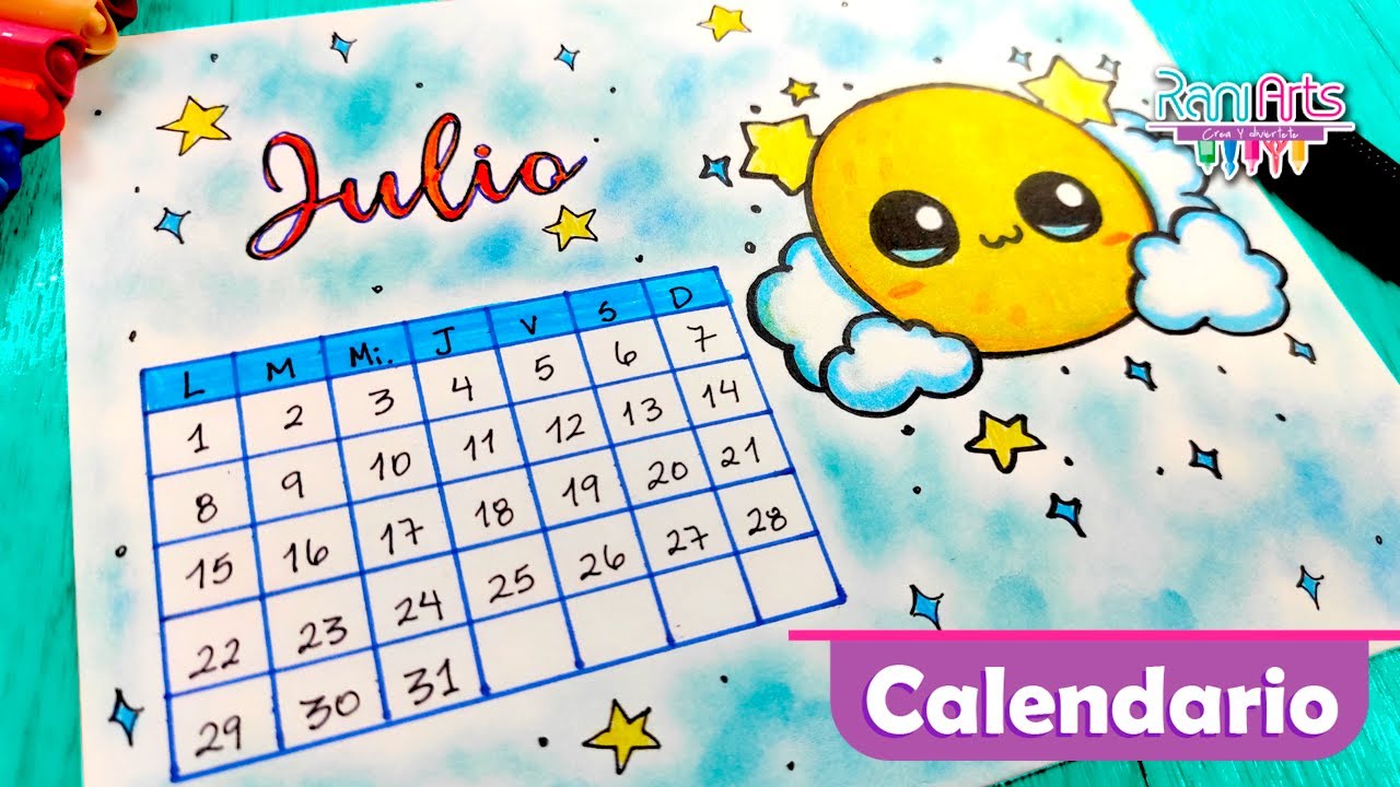 Haz el CALENDARIO DE JULIO - ideas de organización, bullet journal, journaling.