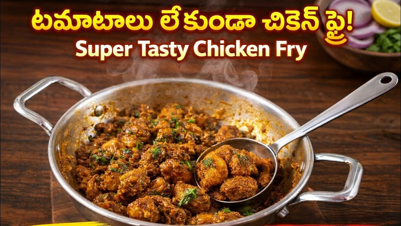 టమాటాలు లేకుండా సూపర్ టేస్టీ చికెన్ ఫ్రై | Tomato Lekunda Chicken Fry | Onion Chicken Fry Recipe