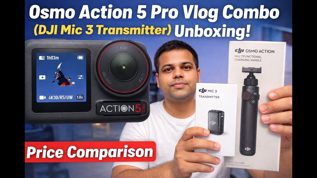 Osmo Action 5 Pro Vlog Combo (DJI Mic 3 Transmitter) Unboxing! Price comparison