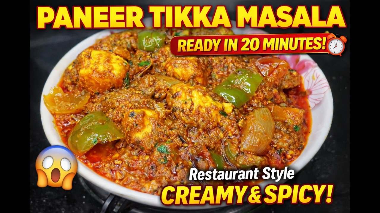 Instant Paneer Tikka Masala Recipe | Paneer Tikka Masala Recipe | Paneer Tikka Masala Dhaba Style