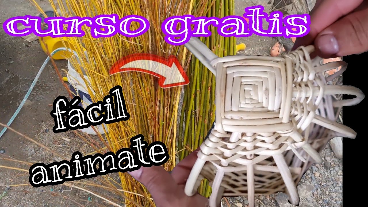 como hacer canasta de mimbre