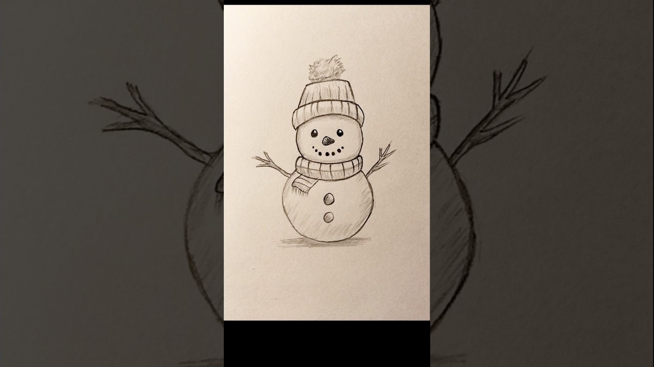 How to draw Snowman | Easy drawing ideas