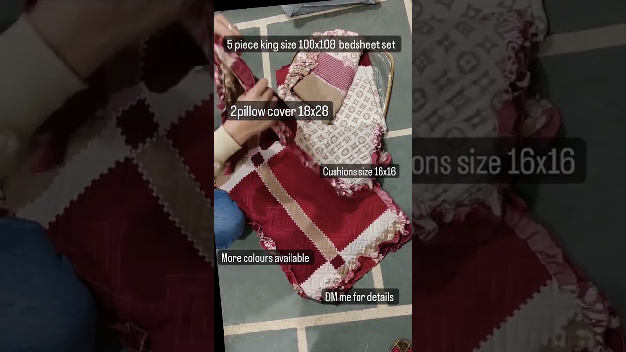 5 piece King size bedsheet set ✨