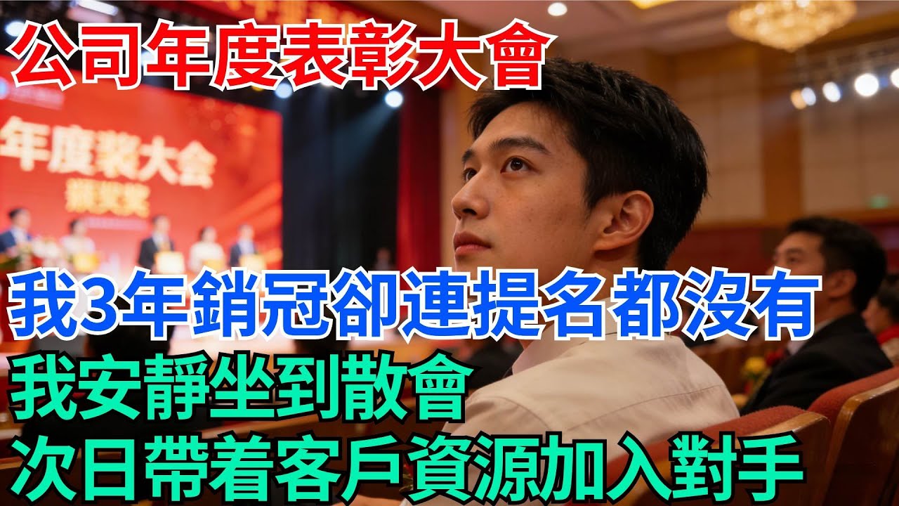 公司年度表彰大會，我連續三年銷冠卻連提名都沒有，我安靜坐到散會，次日帶着客戶資源加入競爭對手【奇趣天下】#職場逆襲#職場智慧#爽文職場#工作日常#完結爽文