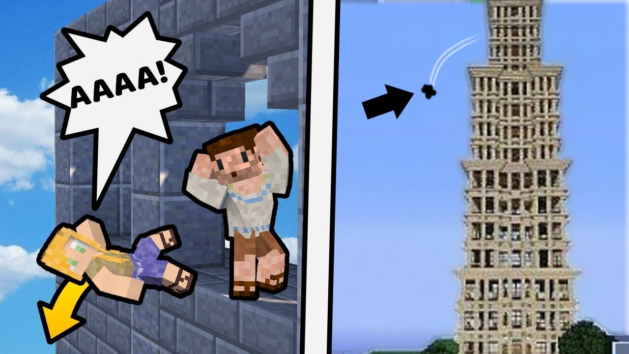 WYPADŁA Z NAJWYŻSZEGO BUDYNKU NA ŚWIECIE! - Minecraft EWO