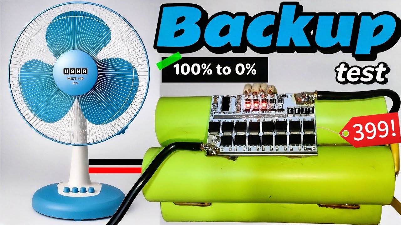 399₹ Cell Se Table Fan Backup Test 🔋 | 15Ah LiFePO4 Battery 100% to 0% | Real Time Results!