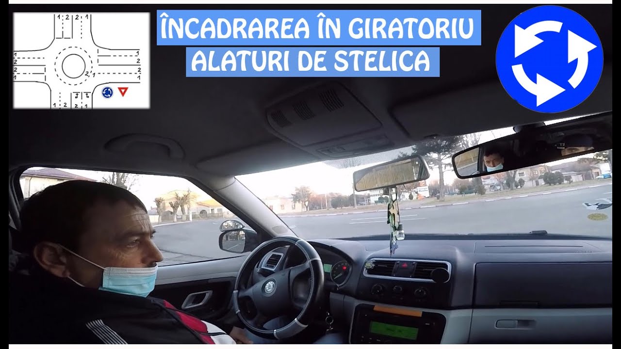 Video explicit cu încadrearea în giratoriu. Scoala de soferi Buzau. Instructor auto Buzau.