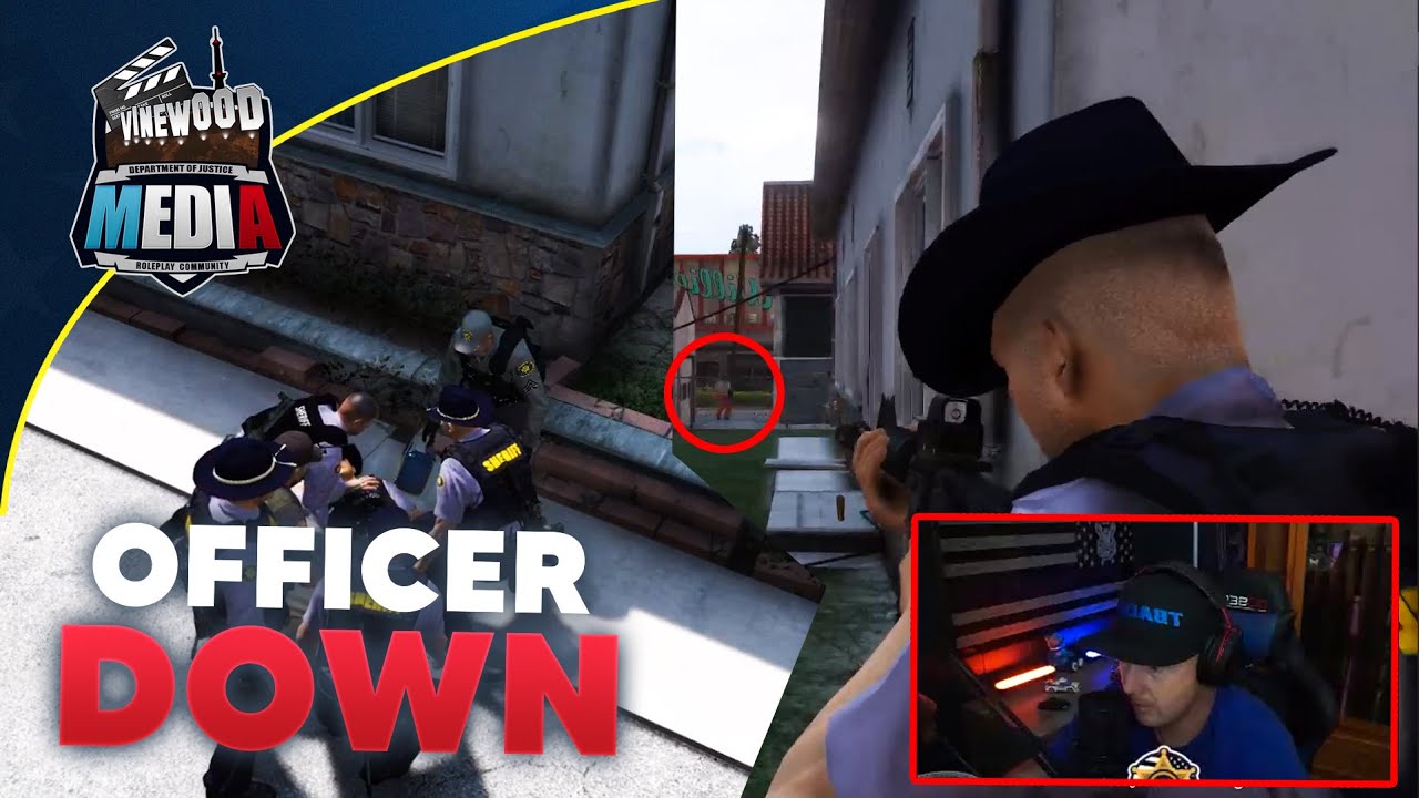 GTA 5 Roleplay - OFFICER DOWN! Ft. ThatGuyDarien BigBearBeast | DOJRP #9