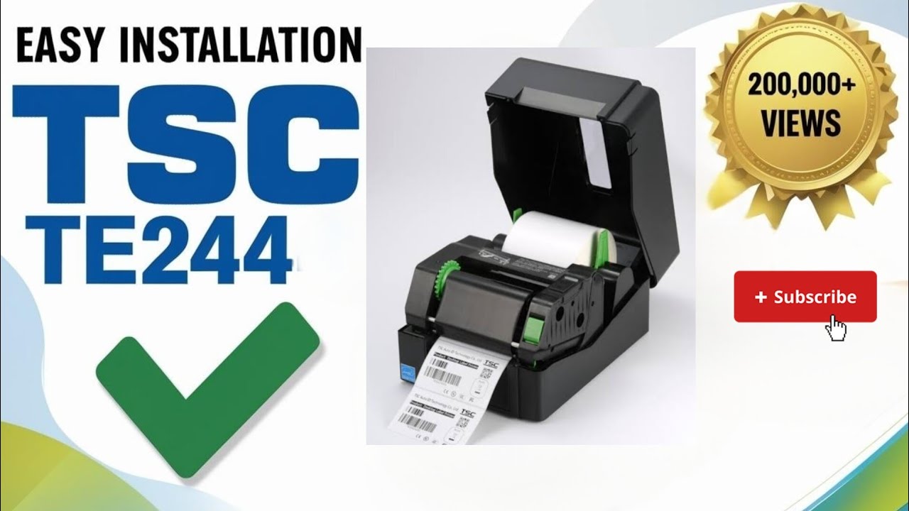 TSC TE-244 Barcode Printer Easy Installation | TSC Barcode Printer Ribbon and sticker setup