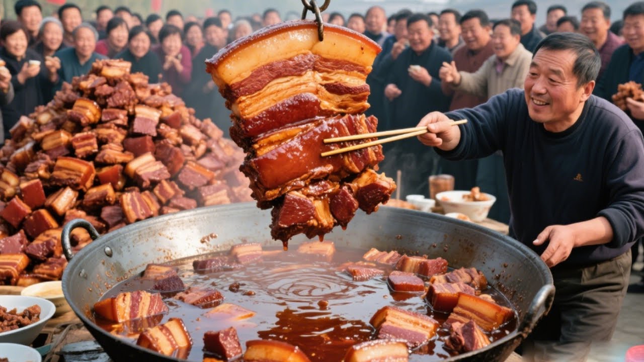 河北大叔自创老汤红烧肉，11元一个肉香浓郁，日卖 200 斤超抢手#小食光光