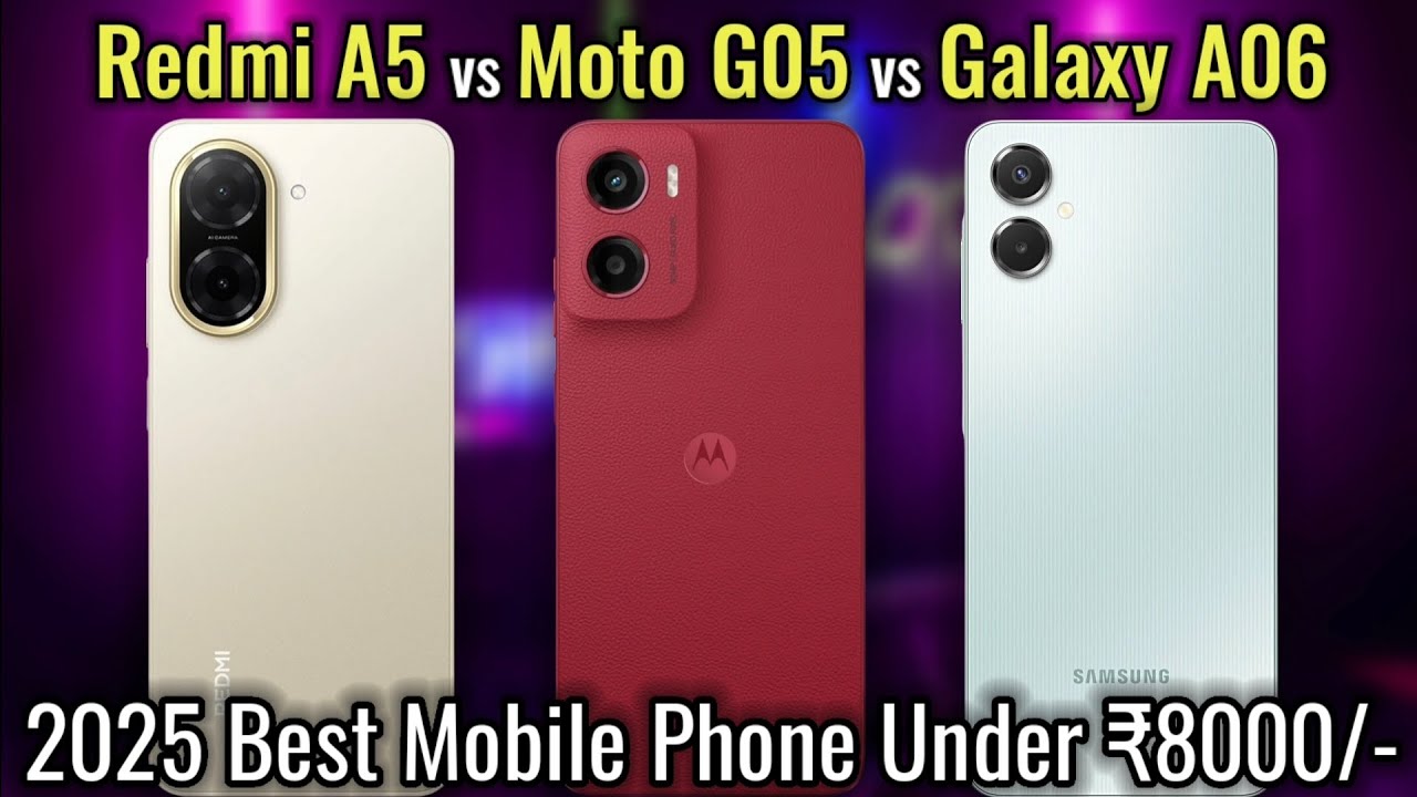 Best Gaming Phone Under 8000; ⚡ Redmi A5 vs Moto G05 vs Galaxy A06 - ULTIMATE Comparison! 🔥🔥