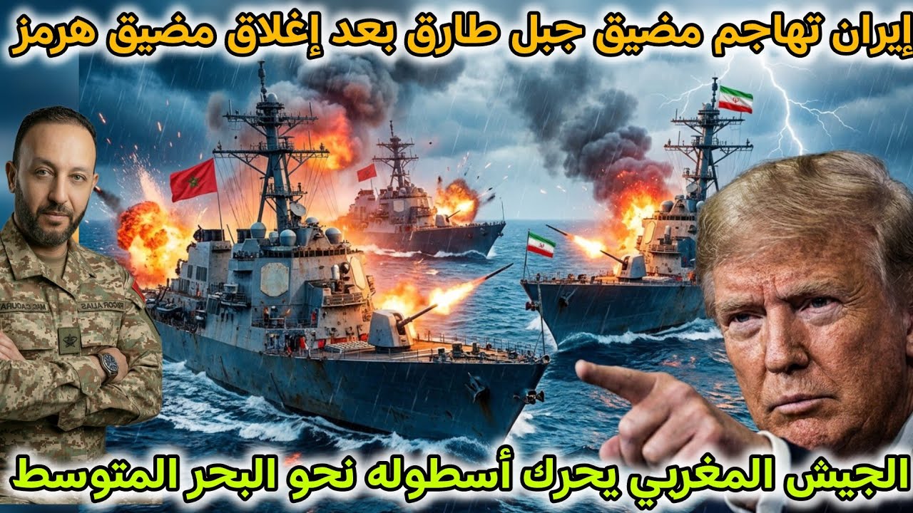 إيران تهاجم مضيق جبل طارق بعد إغلاق مضيق هرمز، و الجيش المغربي يحرك أسطوله نحو البحر الأبيض المتوسط