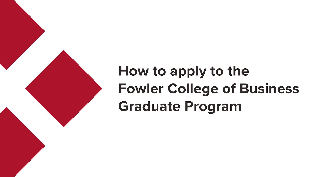 How to Apply to the Fowler College of Business Graduate Program