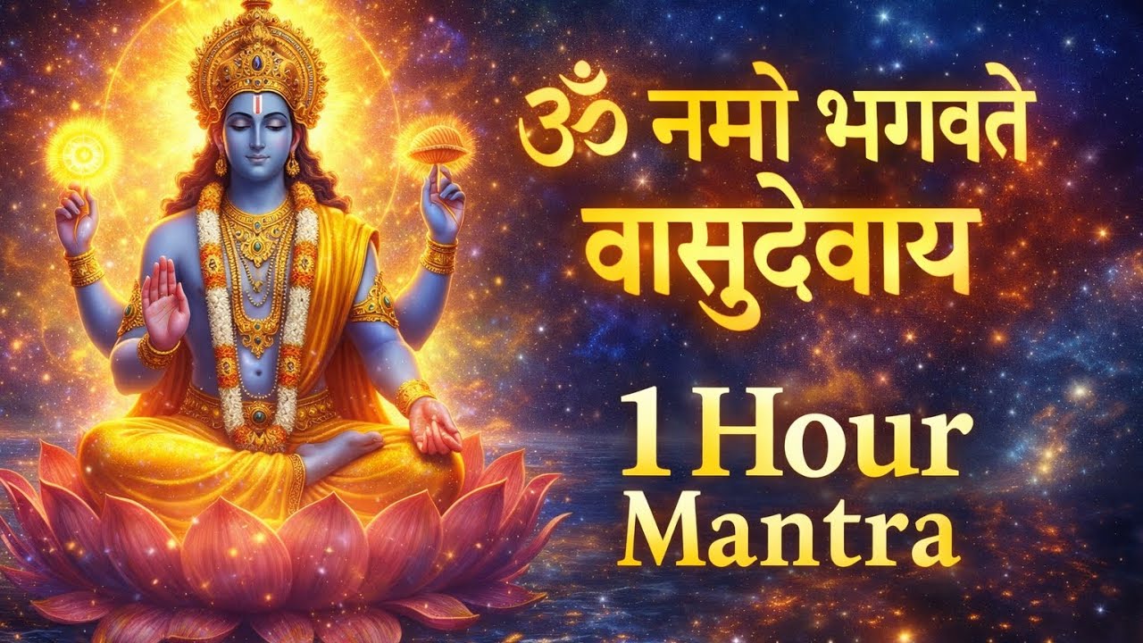 108 Om Namo Bhagavate Vasudevaya Chanting | 1 Hour Vishnu Mantra Meditation | Remove Negative Energy