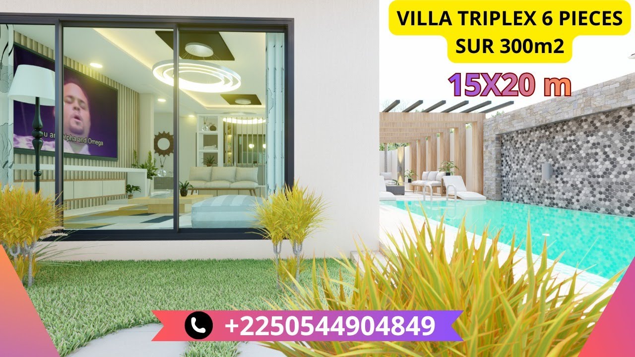 VILLA TRIPLEX 6 PIECES SUR  300 m2  HOUSE DESIGN