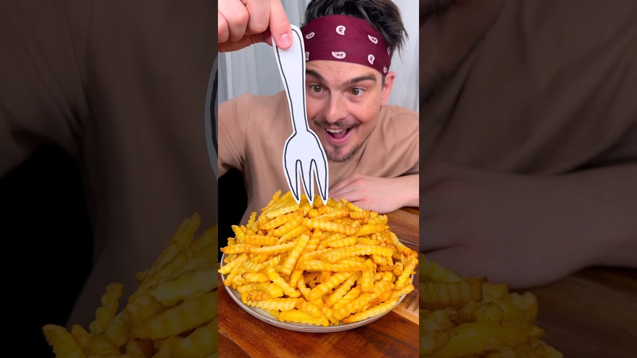 Choose the best FORK for eating fries😅❤️🍟| CHEFKOUDY