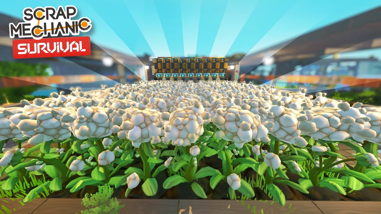 Growing Cotton with my New Farming Setup! - Scrap Mechanic Survival Mode #27