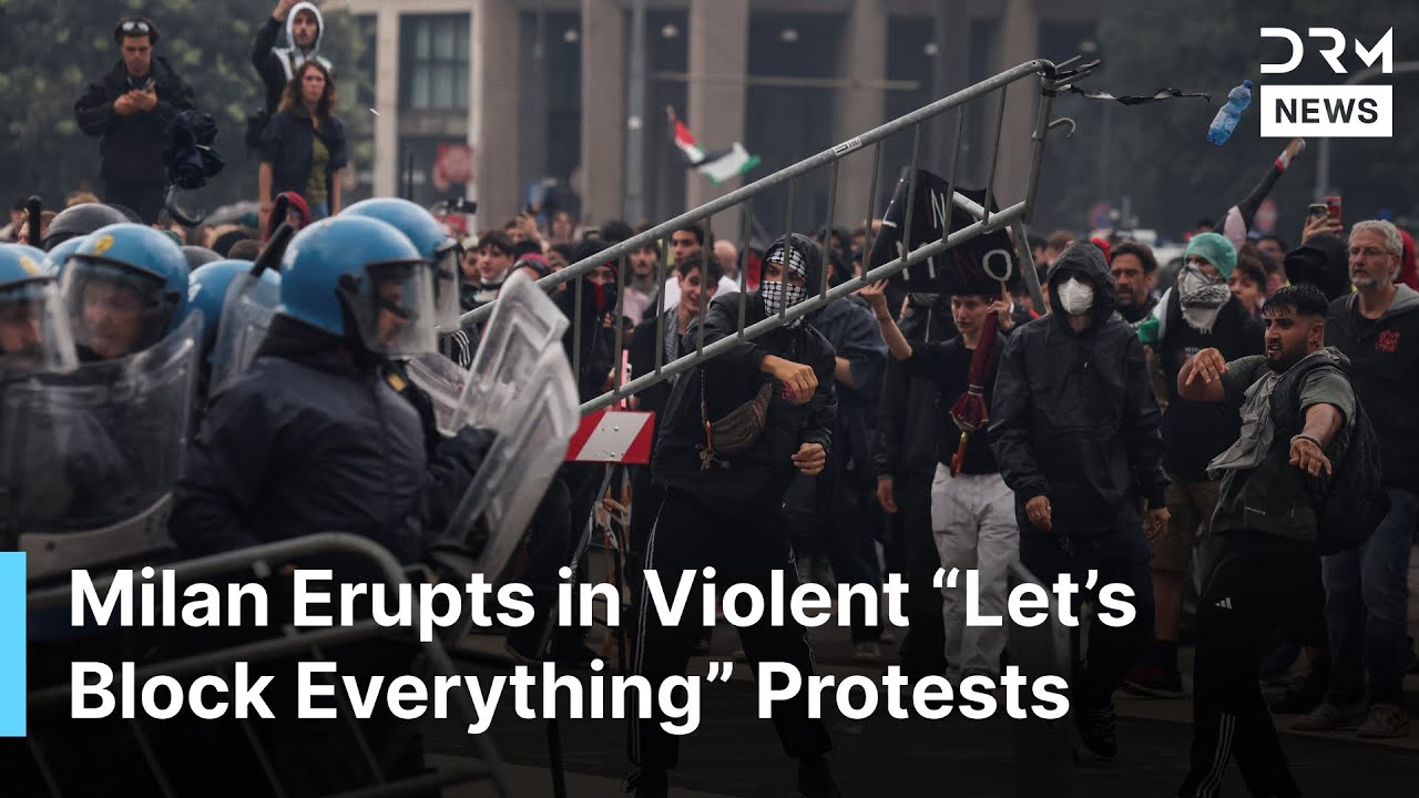 Milan Erupts: Pro-Palestinian Protests Turn Violent | DRM News | AC1N
