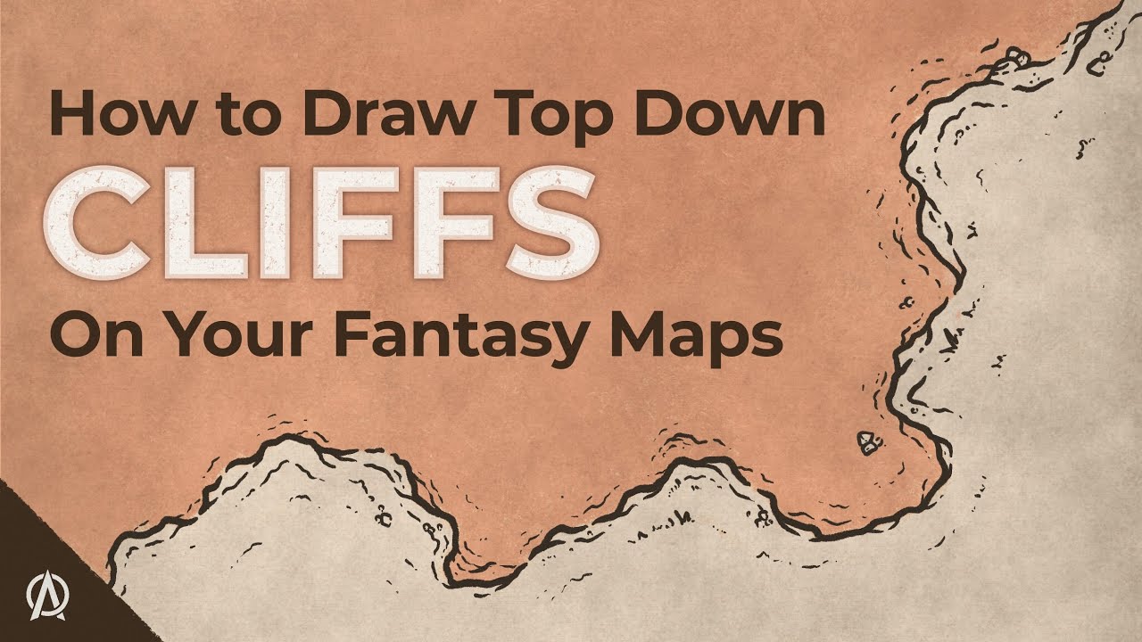 Drawing CLIFFS on FANTASY MAPS | How to Draw in Top Down Perspective - Pen & Ink Tutorial