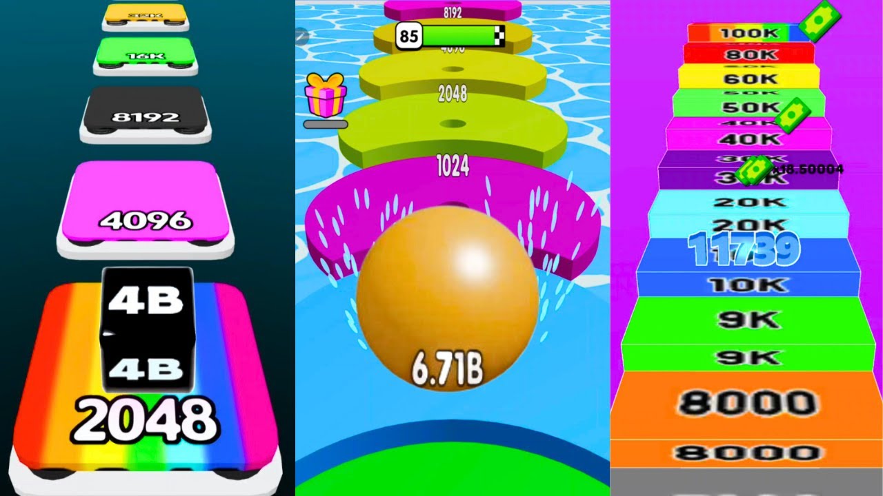 Jelly Number Run 2048 vs (1234567890) 6.71 Billion Ball Run vs Merge Number Run Master #ballgamezone