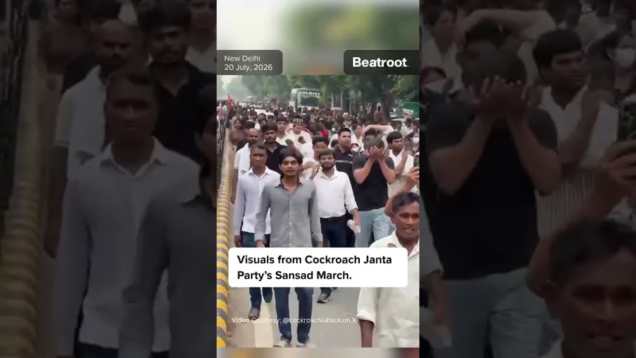 Visuals from Cockroach Janta Party's Sansad march. #shorts