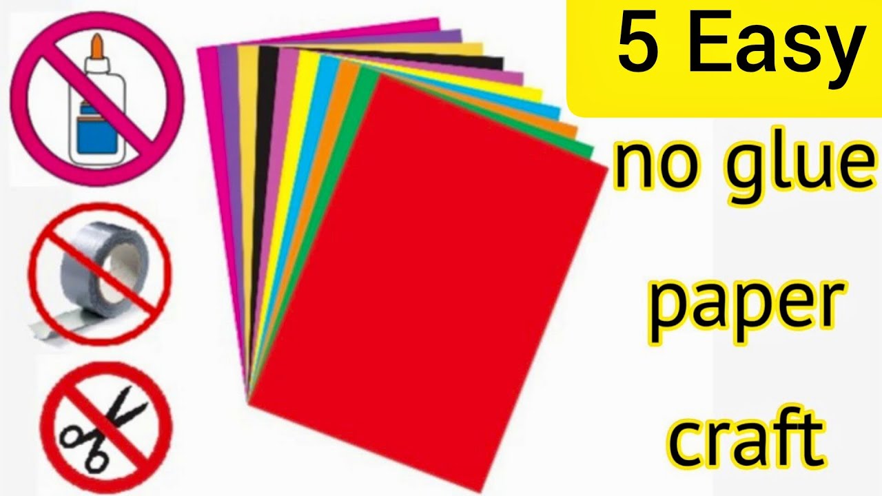 5 Easy no glue paper crafts for beginners | paper crafts