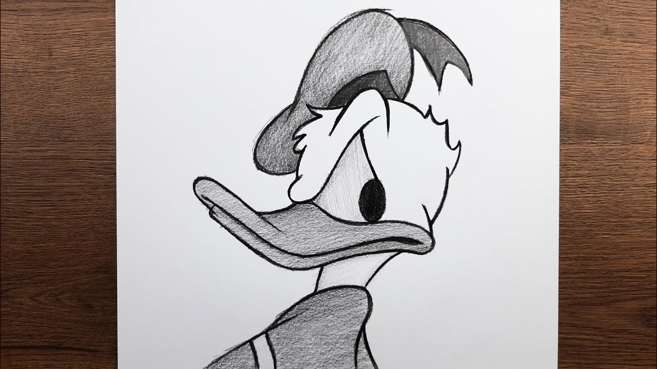 Çok kolay Donald Duck nasıl çizilir - Öğretici adım adım çizim - Yeni başlayanlar için