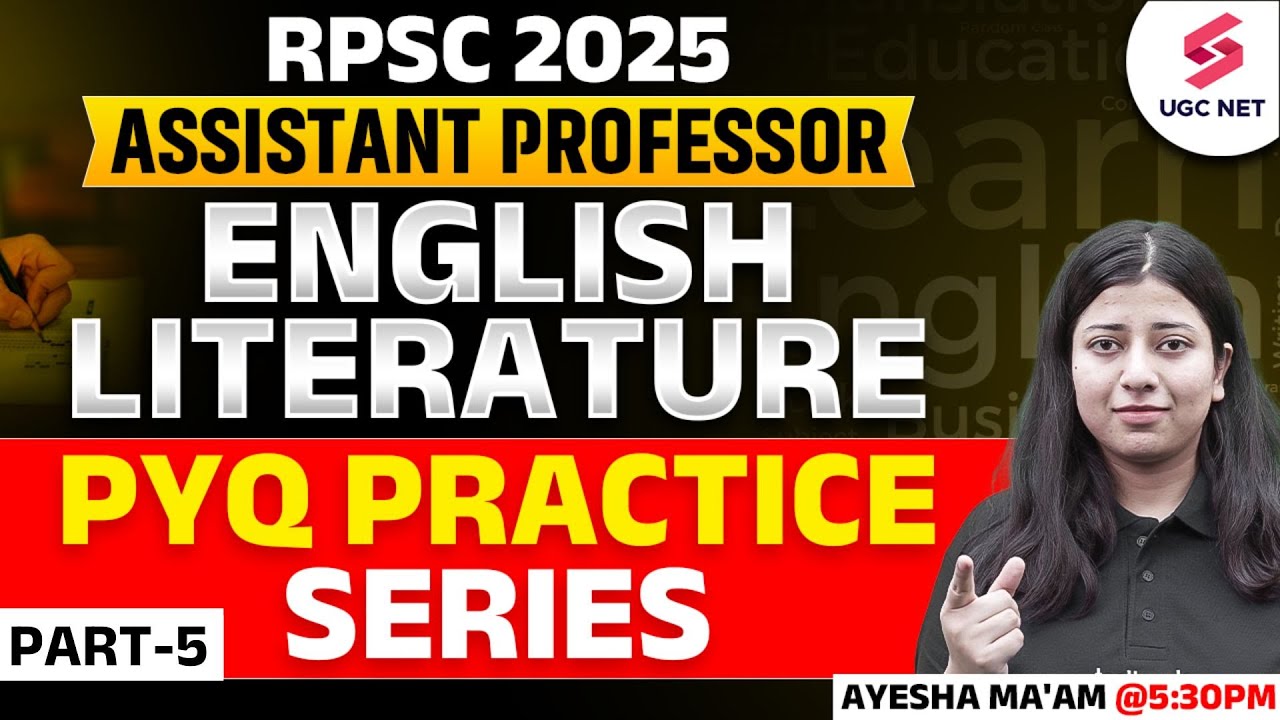 RPSC Assistant Professor English Literature Previous Year Paper | RPSC Assistant Pof. By Ayesha Mam
