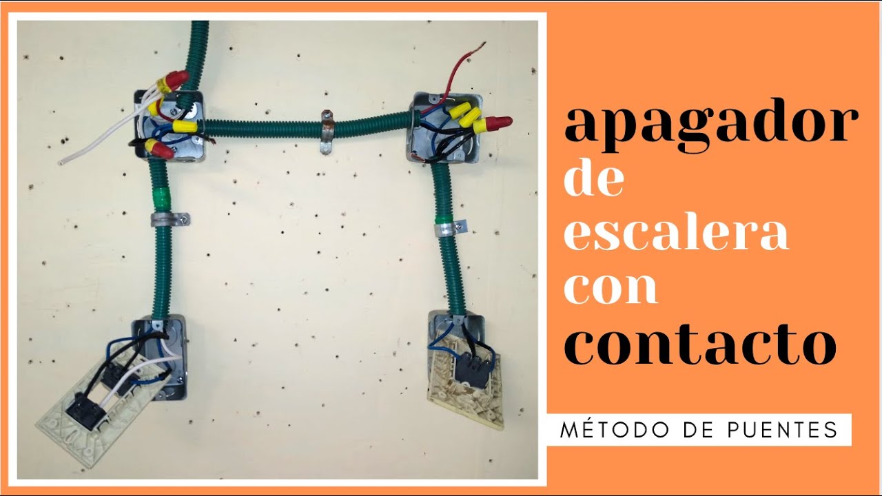APAGADOR DE ESCALERA (método de puentes) CON CONTACTO - paso a paso