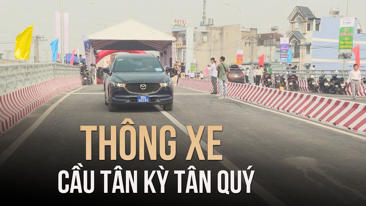 Thông xe cầu Tân Kỳ Tân Quý, người dân vui mừng thoát cảnh ùn tắc
