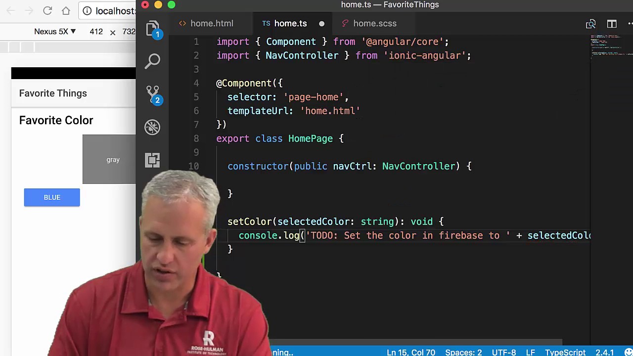 Angular with Firebase course - Ionic Favorite Things - 02 Ionic grid and buttons