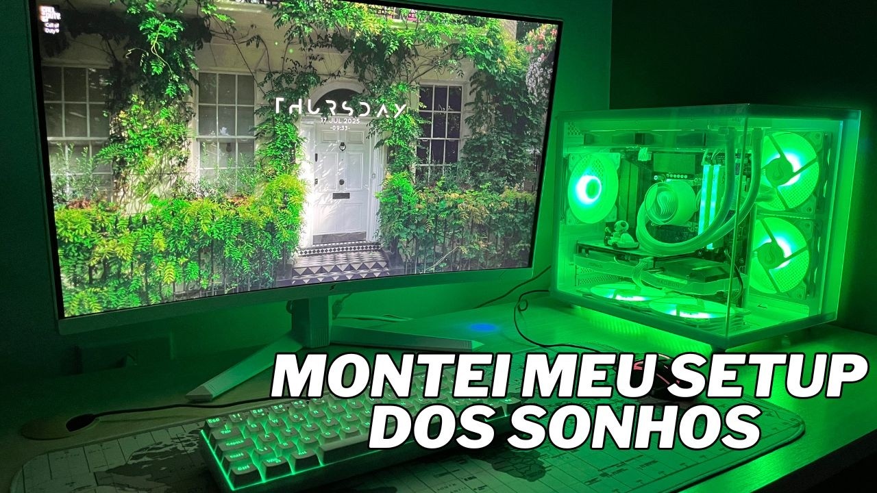 Realizei o SONHO do CLT! Montei meu primeiro SETUP GAMER BRANCO 🤍