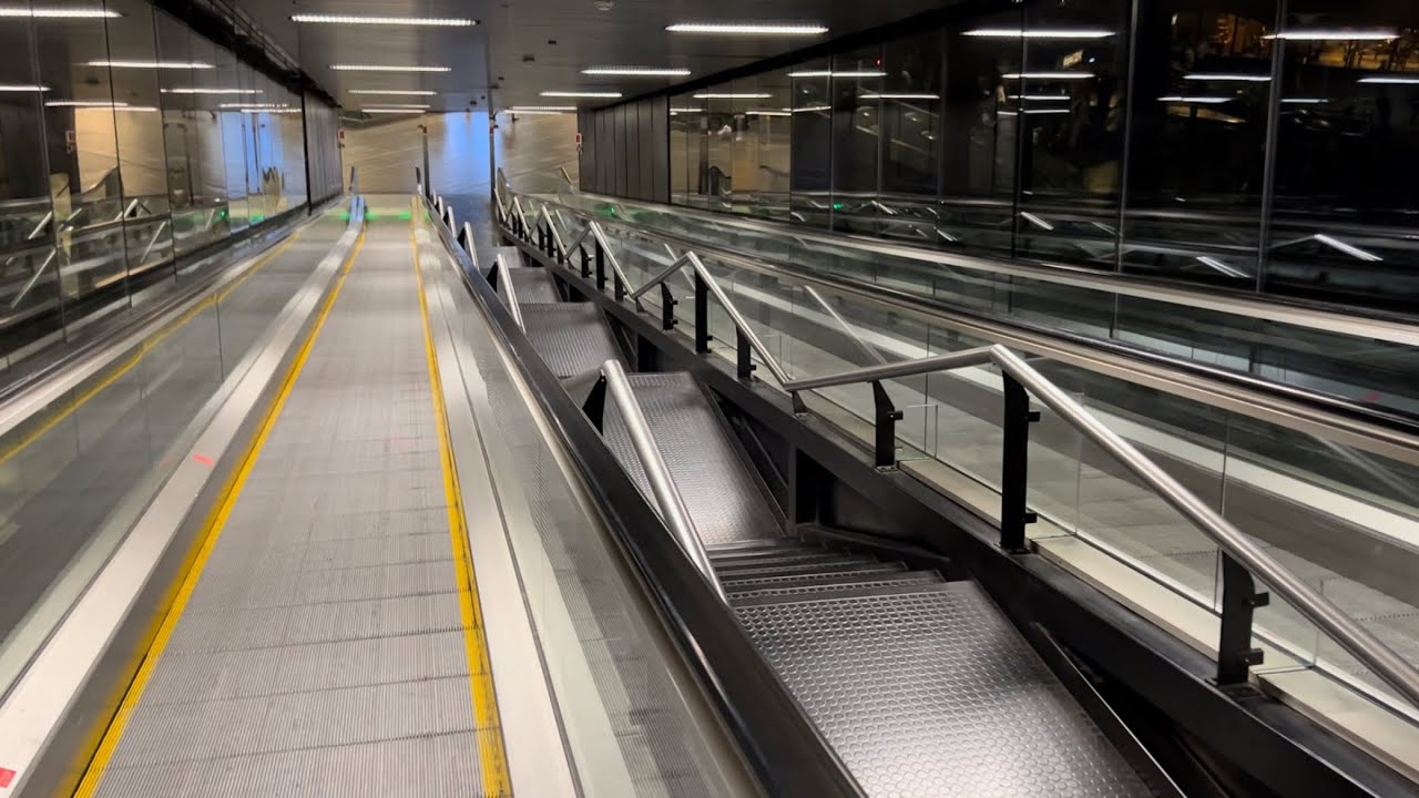 Amsterdam Schiphol Airport - 4x O&K mod KONE Travelators between train station and Car Park areas