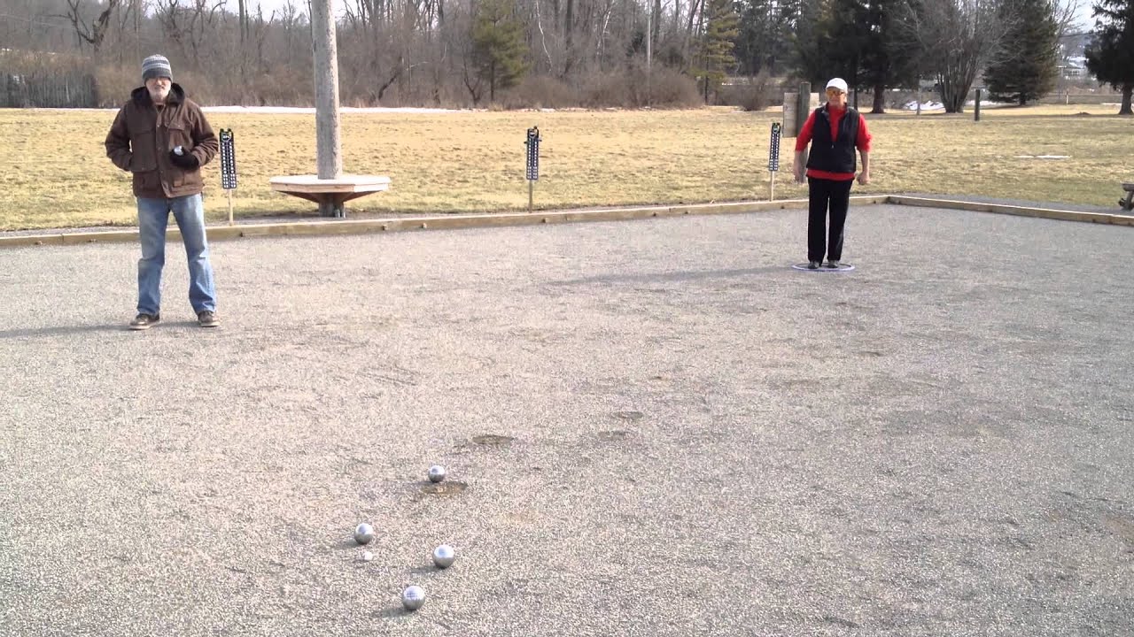 Shannon Pointing 3/1/14 at Zanesfield Petanque Club